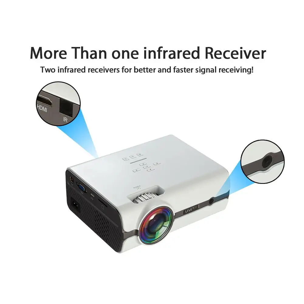 Мини-проектор BEESCLOVER U45, портативный домашний кинотеатр, развлекательный проектор, поддерживает 1080P HD проектор для просмотра фильмов r60