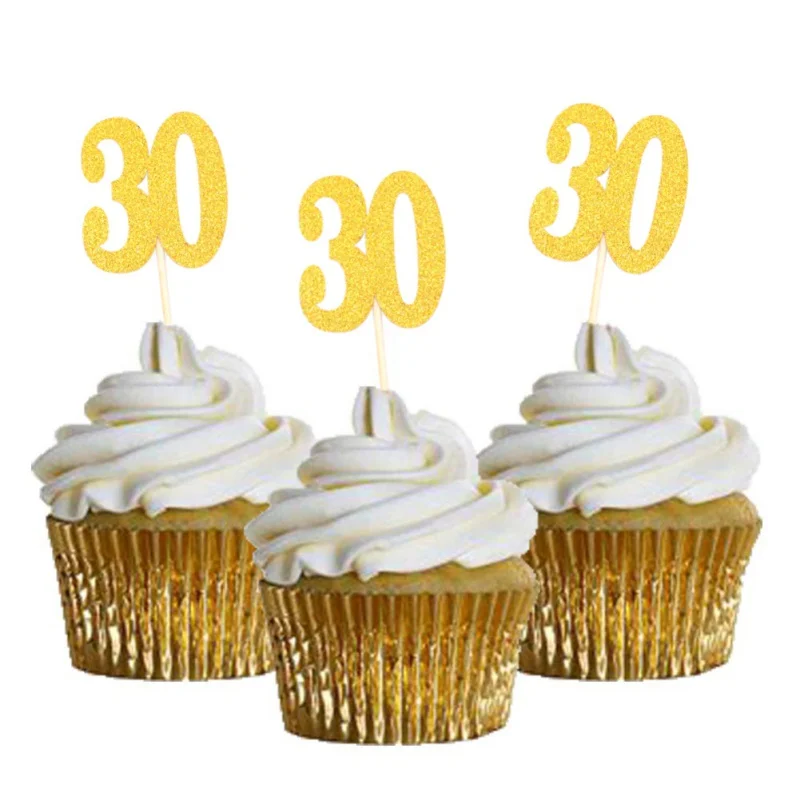 

10PCS Unique Number Cake Insert Cards with Toothpick for Wedding Birthday Party Cute Lovely Gifts Cake Decorations