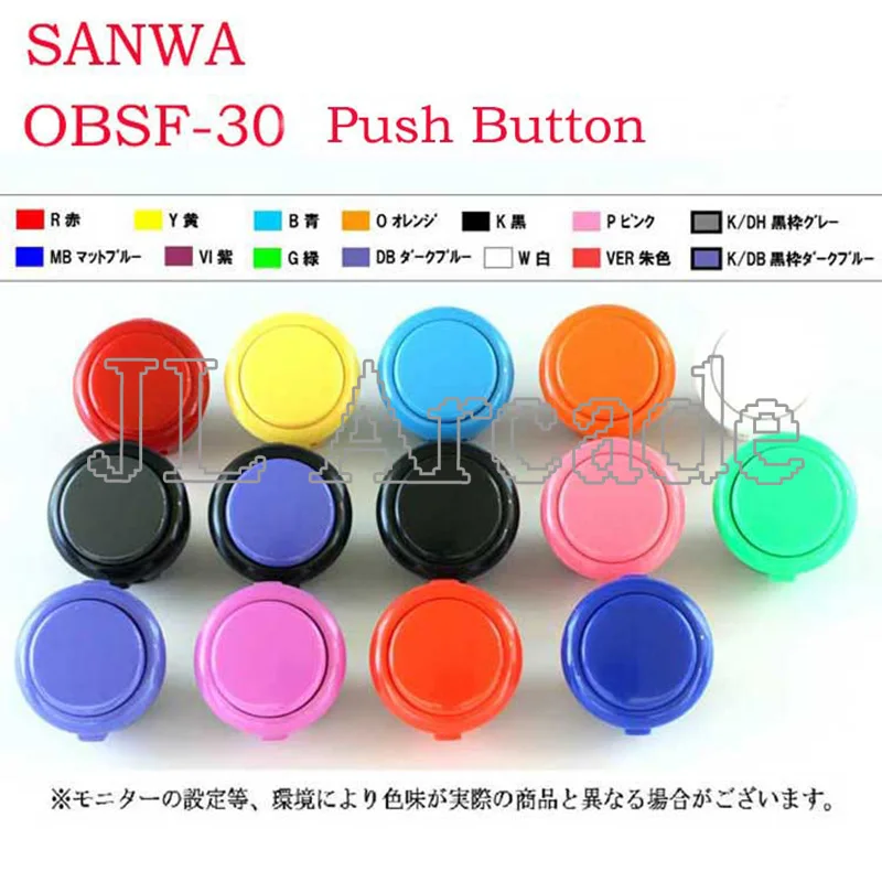 8pcs Original Sanwa OBSF-30 Push Button For Arcade Game DIY 13 Colors Available 