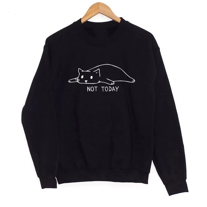 Not today Plus Velvet Blessed Women Sweatshirts Tops Fall Clothing Christian Graphic Pullover Hoodi