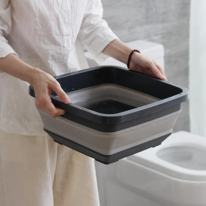 

Folding Washbasin Retractable Household Wash Foam Foot Portable Thickened Kitchen Washing Basin Travel Outdoor Folding Basin