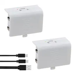 Batmax 2pcs Battery for Xbox One / Xbox One S/Xbox One X/Xbox One Elite Wireless Controller Gamepads + 2-in-1 USB Charging Cable
