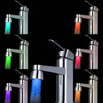 

LED Water Temperature Sensor Tap 3 colors Changing Faucet Light Colorful Glow Shower Head Kitchen Tap Aerators