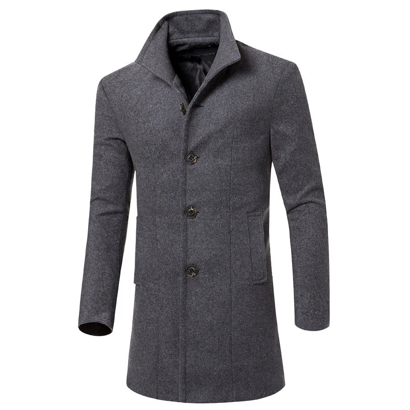 Mrmt 2022 Brand Men's Woolen Coat Jacket New Pure Color Lapel Long Men ...