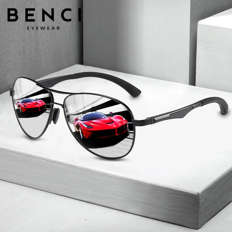 Benci Men Aviation Sunglasses Polarized For Retro Driver Sun Glasses Mirror Shades oculos Male Eyewear UV400 | Аксессуары для