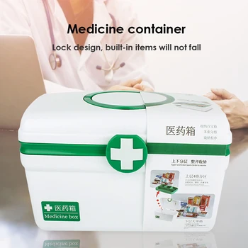 

Portable First Aid Box Emergency Kit Medical Drug Organizer for Home Travel
