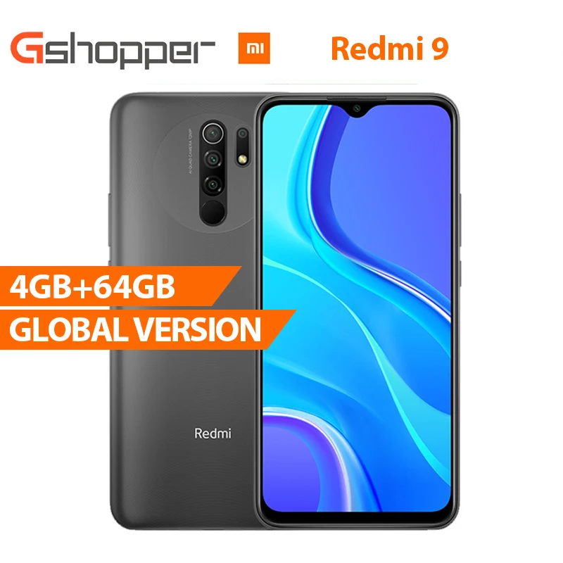 Глобальная версия Redmi 9 4 Гб 64 сотовый телефон Восьмиядерный медиаtek Helio G80 13 Мп