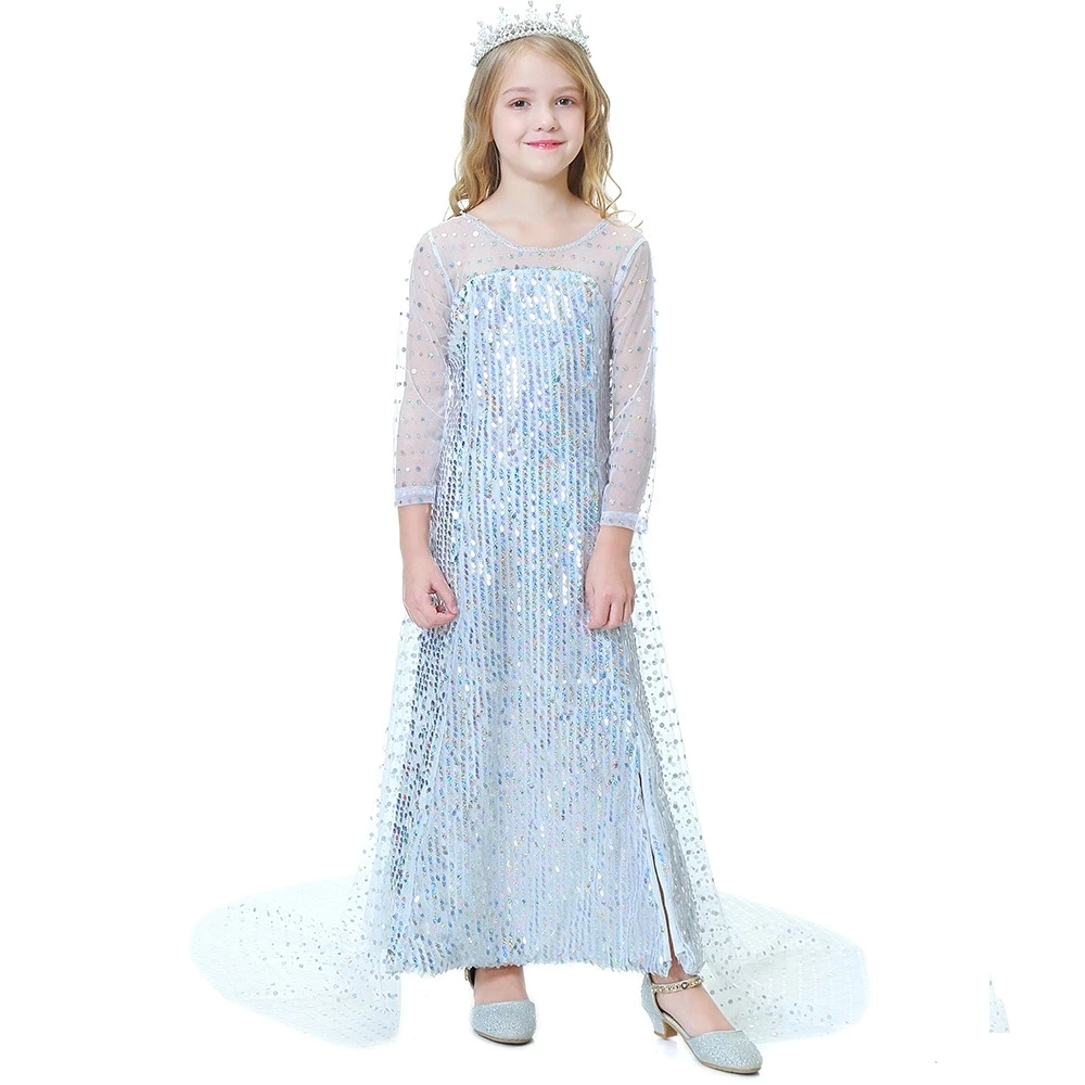 

Snow Queen 2 Cosplay Elsa Anna Girls Dress Casual fall Princess Dress Party Performance Costume Kids Dresses