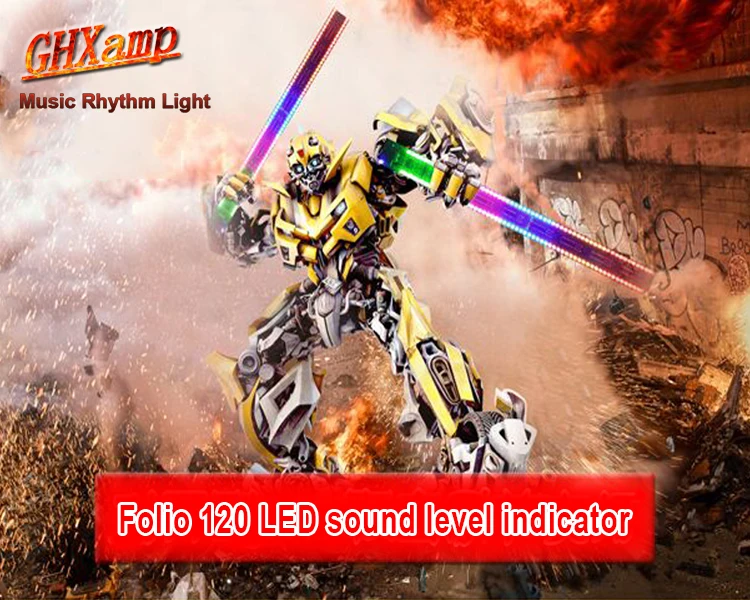 Folio Type USB Music Level Indicator Dual 60 LED Colorful Spectrum Dual-Channel Gain Audio Indicator 5 Display Modes