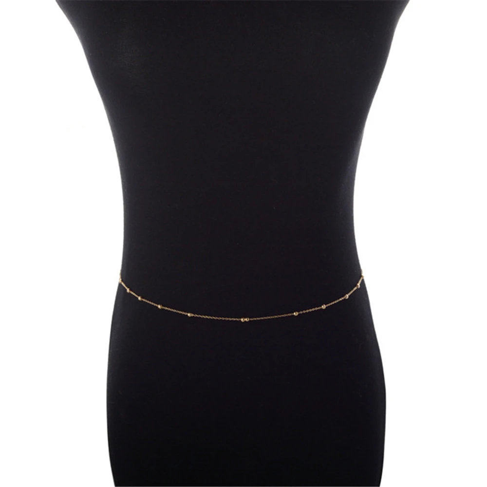 Summer Fashion Sexy Buttocks Waist Chain Golden Round Bead Women's Beach Party Accessories