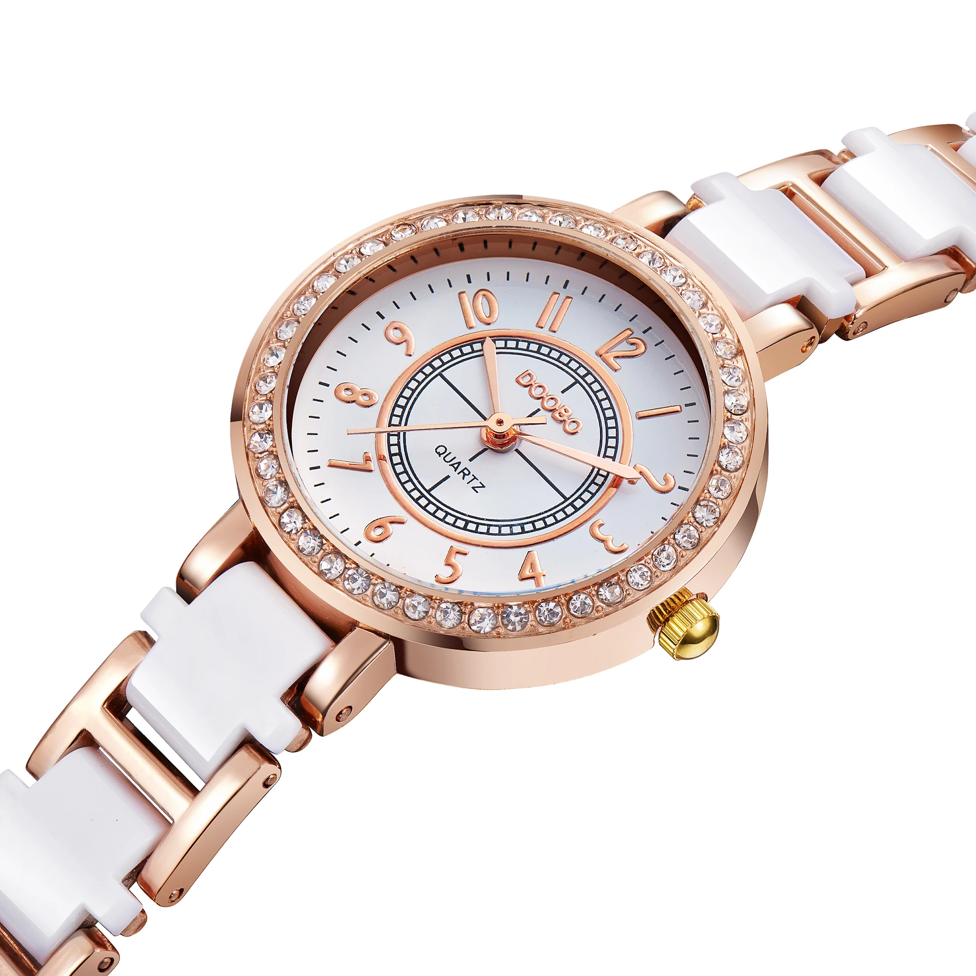 Exquisite Simple Round Women Watch Fashion and generosity Watch Best Sellers Rhinestone Chain Ladies Watch afbeelding