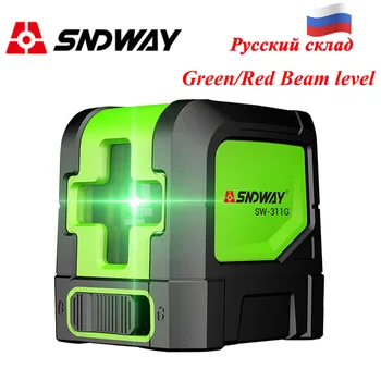 

SNDWAY laser level Green/Red beam 2 lines self-leveling laser Leveler Vertical Horizontal Cross Line laser level measure tool