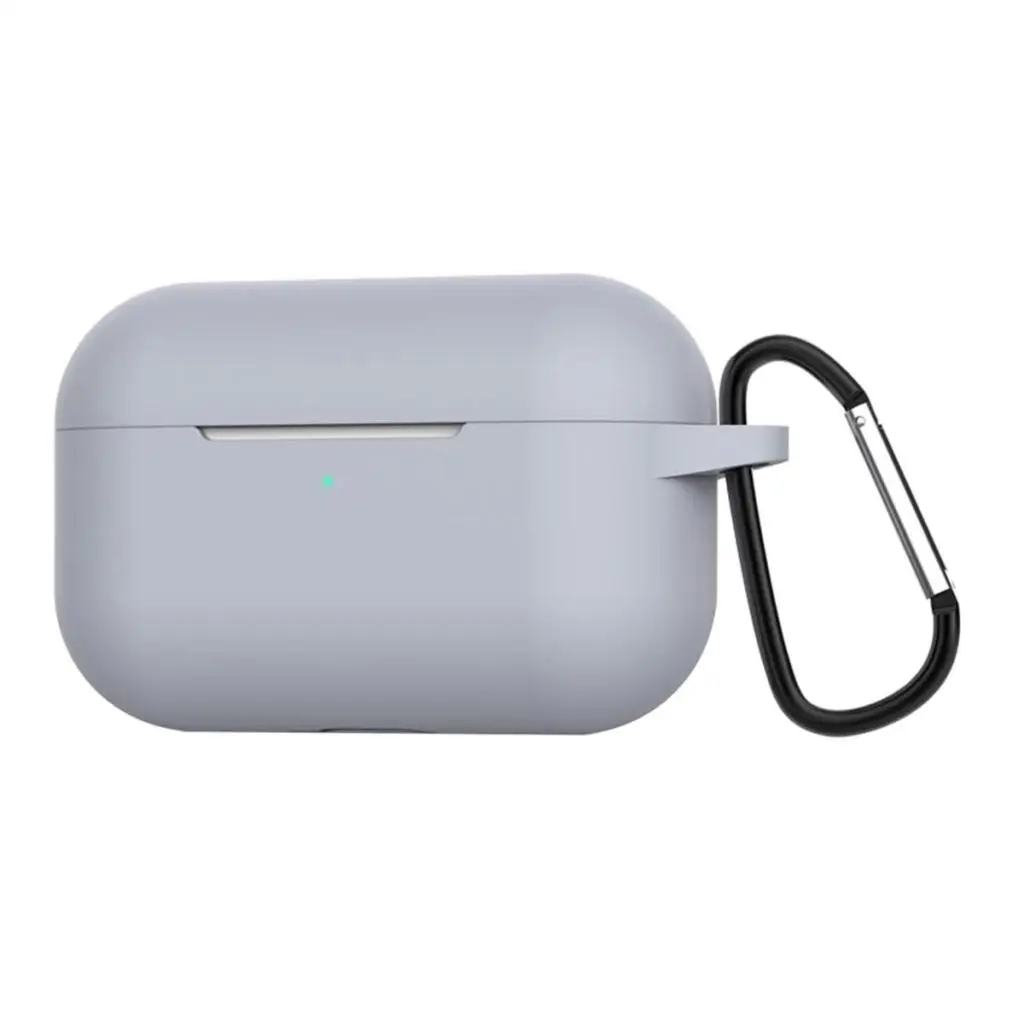 Gray Силиконовый чехол s для Airpods Air Pods Pro, роскошный защитный чехол для наушников, чехол для Apple Airpods Pro, противоударный чехол с крючком - Цвет: Gray