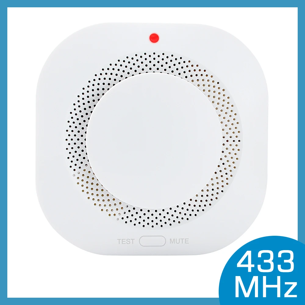 Detector de humo inalámbrico de 433MHz, alarma de incendios portátil, sensores para sistema de alarma de seguridad para el hogar