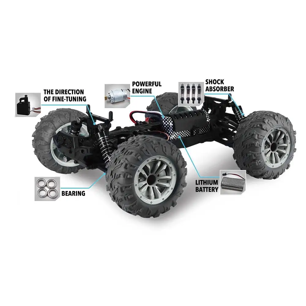 Машинка с дистанционным управлением перезаряжаемая DIY 4WD 1/16 гоночный автомобиль Грузовик внедорожник электрическая игрушка с 45 км/ч скорость 20+ мин играть