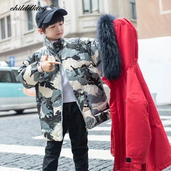 

-30 Degrees Boys Winter Jacket Children Down Parkas Detachable Thicken Windproof 2pcs Snow wear Baby Boy Coat Kids Clothes 5-12Y