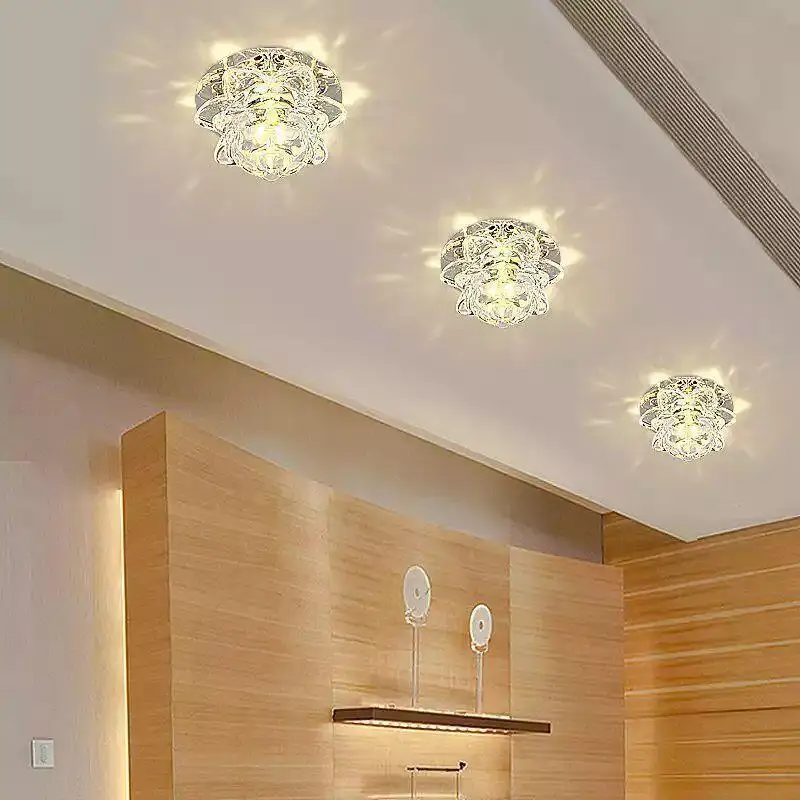 

Lotus Shape LED Pathway Light Crystal Aisle Modern Chandelier Lamp Artistic Electronic Components Brief SimpleFixture