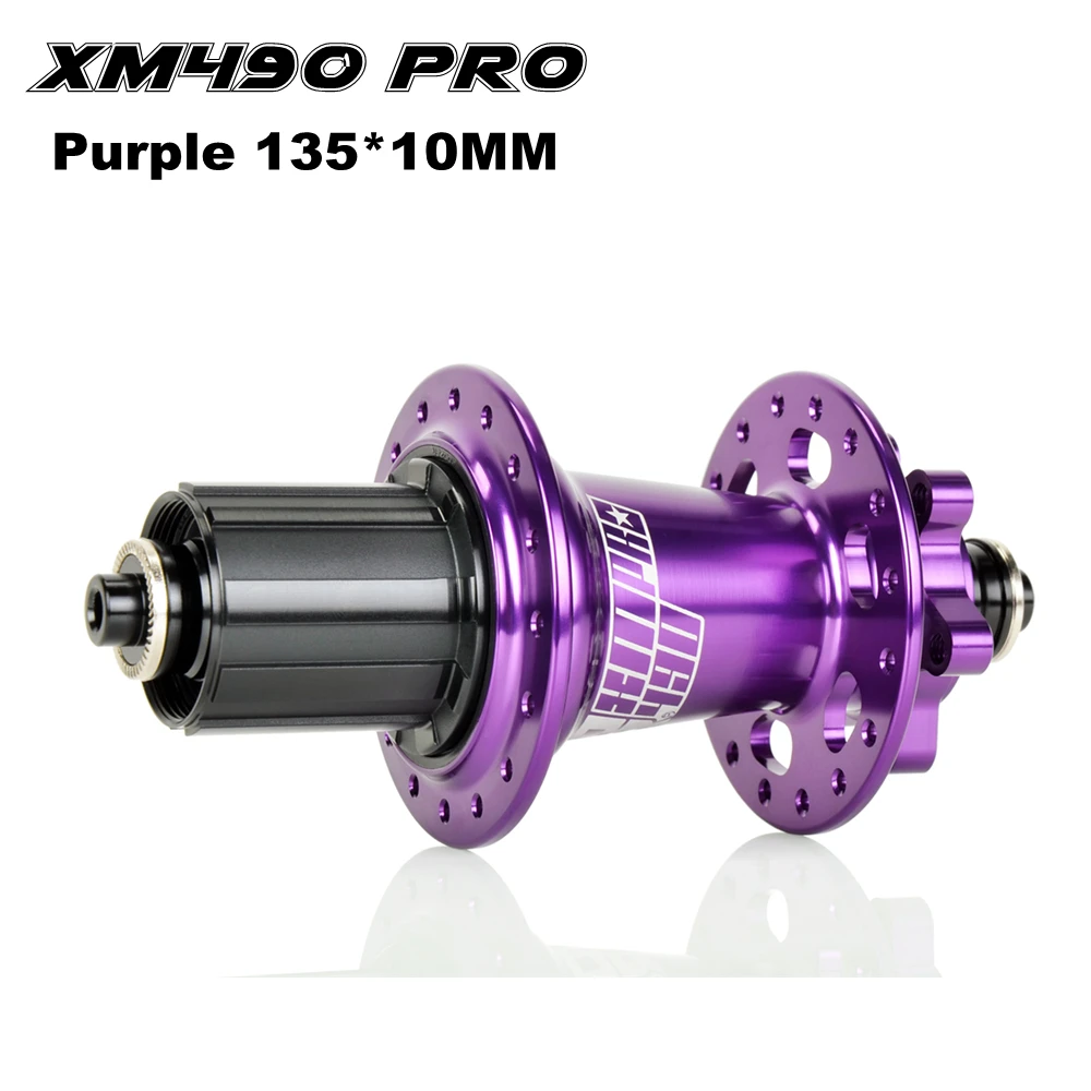 Koozer XM490 PRO 32H велосипед Красочные ступицы 4 подшипника MTB дисковые тормозные ступицы горный велосипед ступица задняя 10*135 мм QR 100*15 12*142 мм через - Цвет: purple 135x10 MM