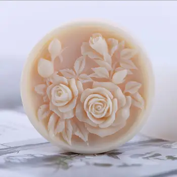 

3D Rose Handmade Silicone Soap Molds Round Flower Silicone Molds for Natural Organic Soap Making