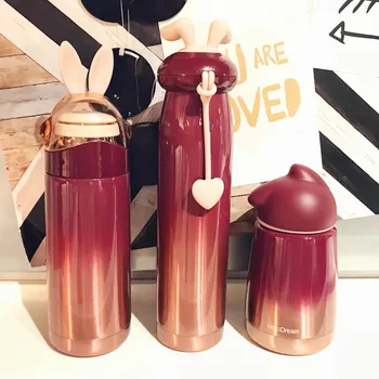

Cartoon Bunny Gradient Stainless Steel Thermoses Leak-proof Seal Vacuum Flask Outdoor Portable Water Cup for Women Girls Student