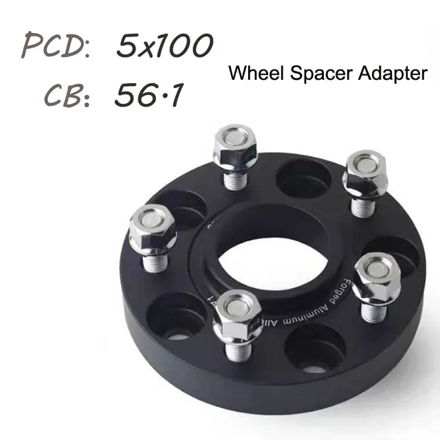 2 Black 50mm Hubcentric Wheel Spacers – 5x100 Bolt Pattern, Fits Subaru BRZ, Impreza, Forester