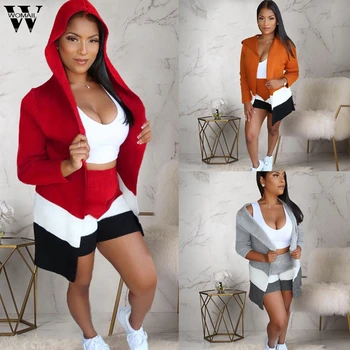 

Womail Women Tracksuit 2019 fashion Suit Three-Piece Set Female vest short coat and short Conjunto Feminino campus sport club