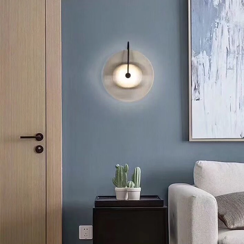 Nordic Glass Lampshade Wall Light Bathroom Black Bedroom Beside Modern Creative Wall Lamp Sconce LED Wandlamp Art Home Lighting