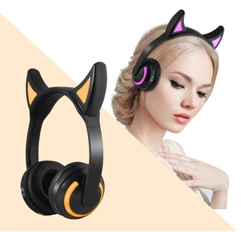 

2019 Glowing Cartoon Ears Shape fashion Headband Headset with LED Light DEVIL ear
