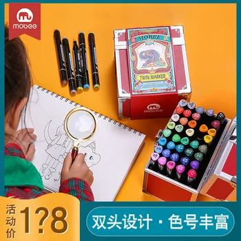 

Mobee Marker Package Students 40 80 Color Brush Fine Arts Only Double Headed Oily Hand-Painted Watercolor