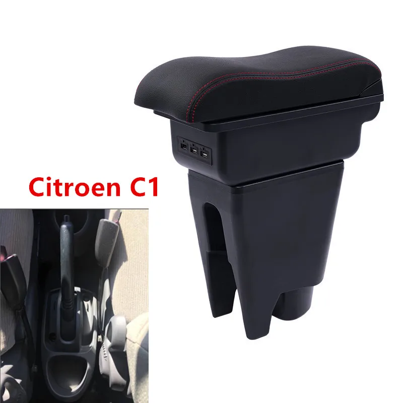 

For Citroen C1 armrest box double layer with USB