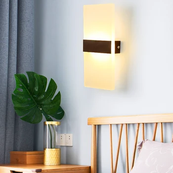 

Design Sense LED Simple Wall Lamp Bedroom Bedside Lamp Cold Warm Light Wall Lamp Aisle Balcony Lamp Acrylic Piano Key Wall Lamp
