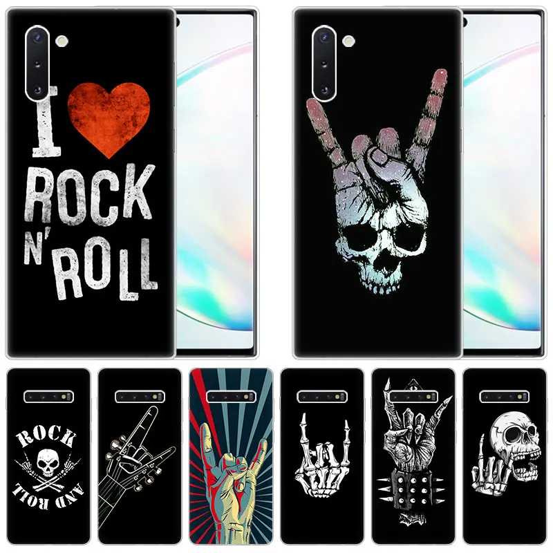 Мягкий силиконовый чехол Rock roll с черепом для Samsung Galaxy Note 10 Pro 9 8 5 M30S M40 S10E S10 5G S9 S8 Plus S7