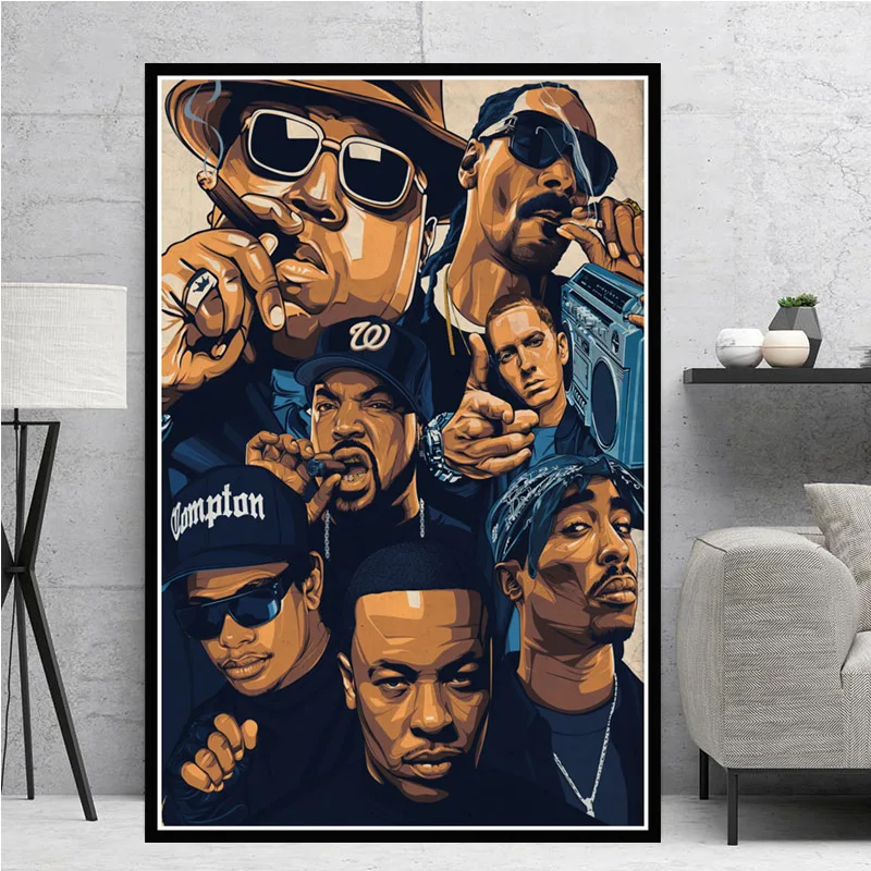 Постеры с принтами Biggie Notorious 2Pac Jay-Z n.w. A Legend Star Collage Холст Картина маслом искусство настенные картины гостиная домашний декор - Цвет: 01