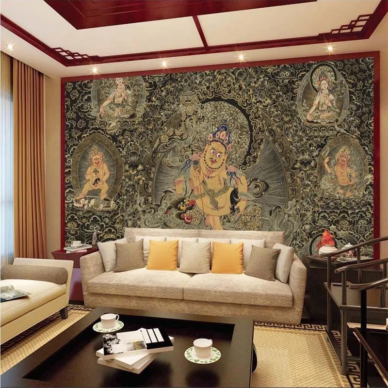 Пользовательские фото обои на заказ 3D стерео Будда обои гостиная отель фон Обои фреска - Цвет: Цвет: желтый