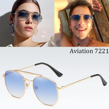 

2020 Brand designer Double beam sunglasses men Vintage women sun glasses Gradient lenses metal frame Eyewear UV400 Oculos De Sol