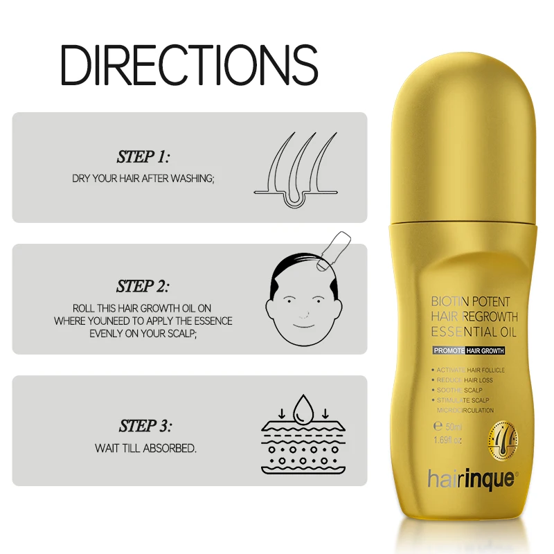 Hair Growth Serum Men Women Biotin Potent Hair Growth Essence Powerful Hair Thickener Massage Oil Scalp Treatments Anti Loss Medicine Care