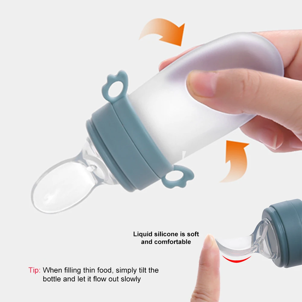 Silicone Feeder Teether Baby Feeding Bottle Teether Squeeze Bottle Spoon Feeder