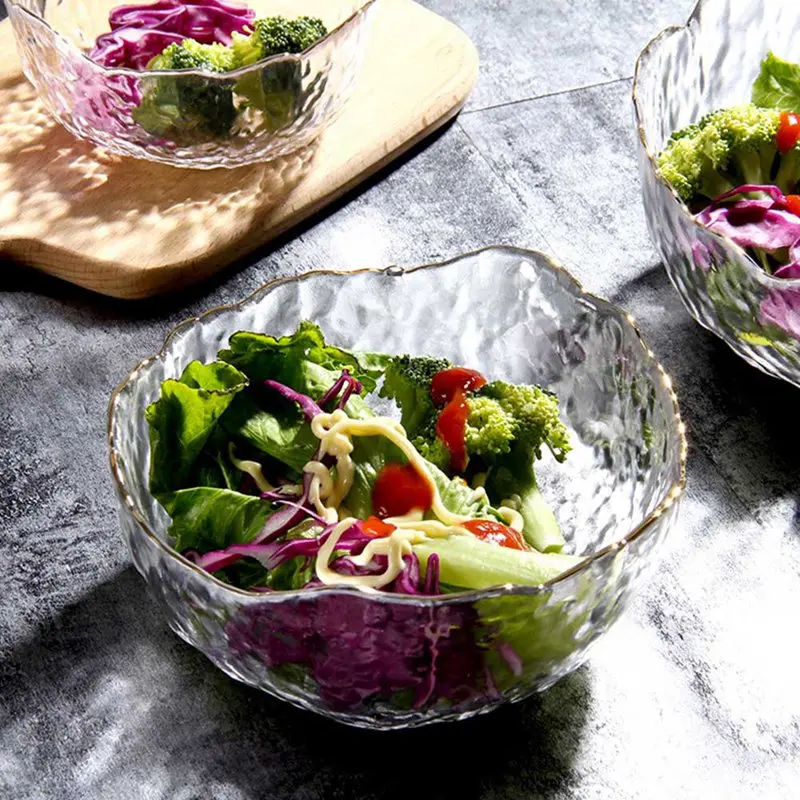 Стеклянная Чаша для салата креативная Посуда фруктов и овощей неправильная
