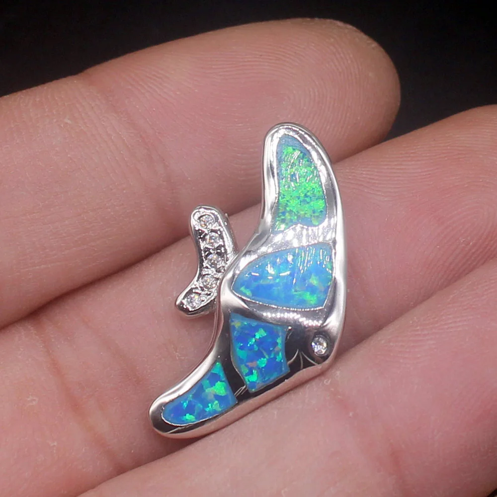 Gemstonefactory Jewelry Big Promotion 925 Silver Unique Design Fish Australian Opal Women Ladies Gifts Necklace Pendant 20214511