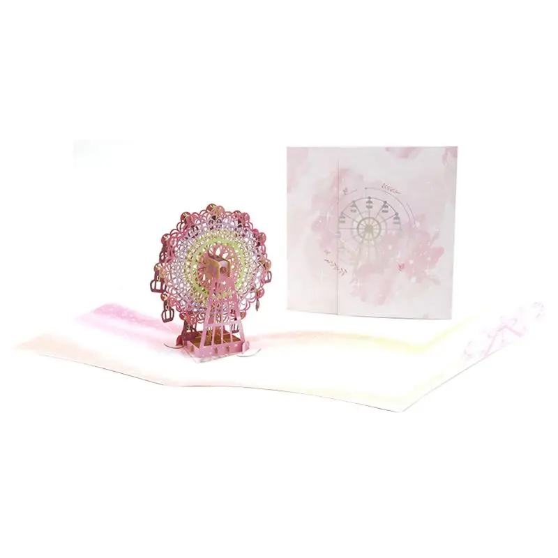  3D Pop Up Ferris Wheel Greeting Cards Postcards Invitations Envelope Birthday - 4.00047E+12