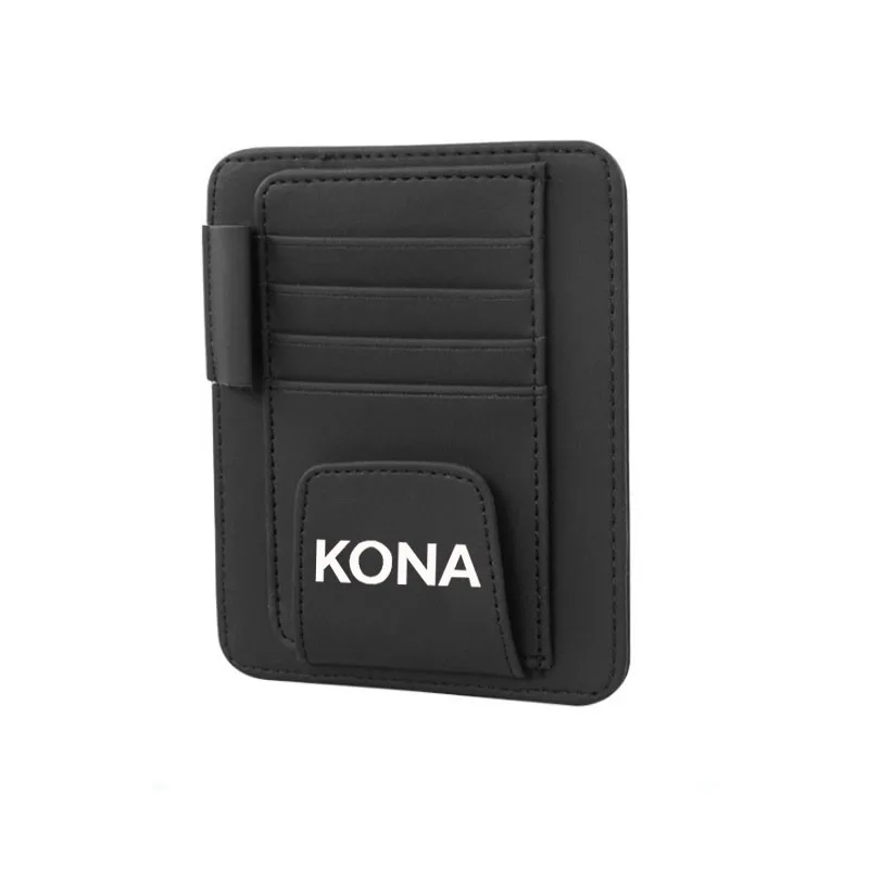 Sun Visor Multifunction PU Leather Car Card Package Holder Glasses Holder Pen Organizer Auto Accessories for Hyundai Kona