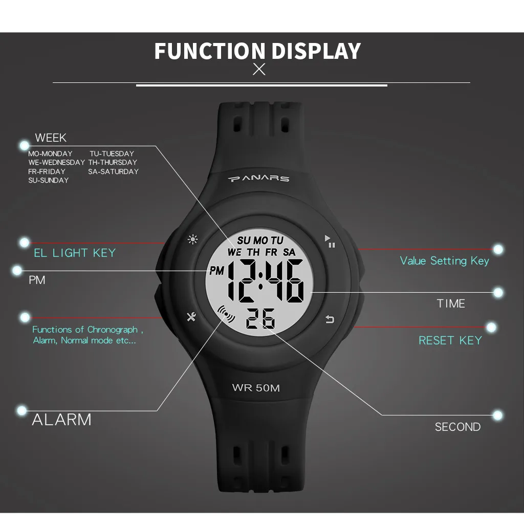 Водонепроницаемые Детские Многофункциональные красочные светящиеся студенческие многофункциональные спортивные электронные часы подарок Q