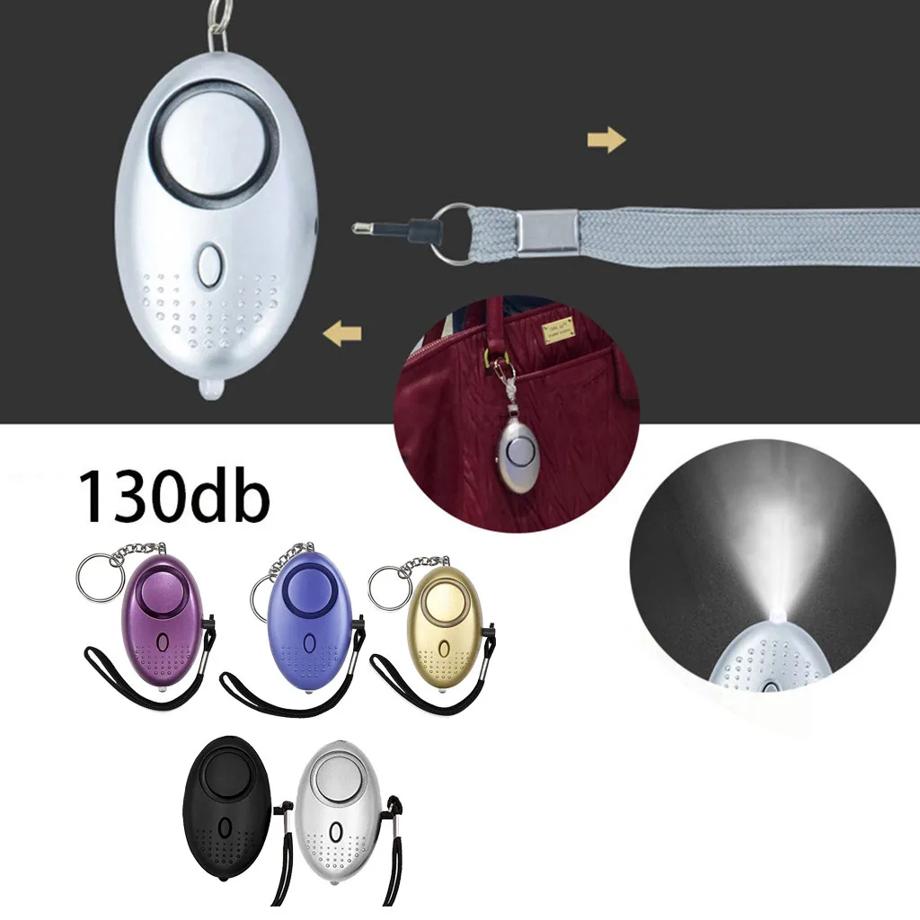 5 шт. 130dB брелок для ключей с сигнализацией кольцо со светодиодной подсветкой аварийная безопасная тревога персональная защита волков тела тревоги выхваты#819
