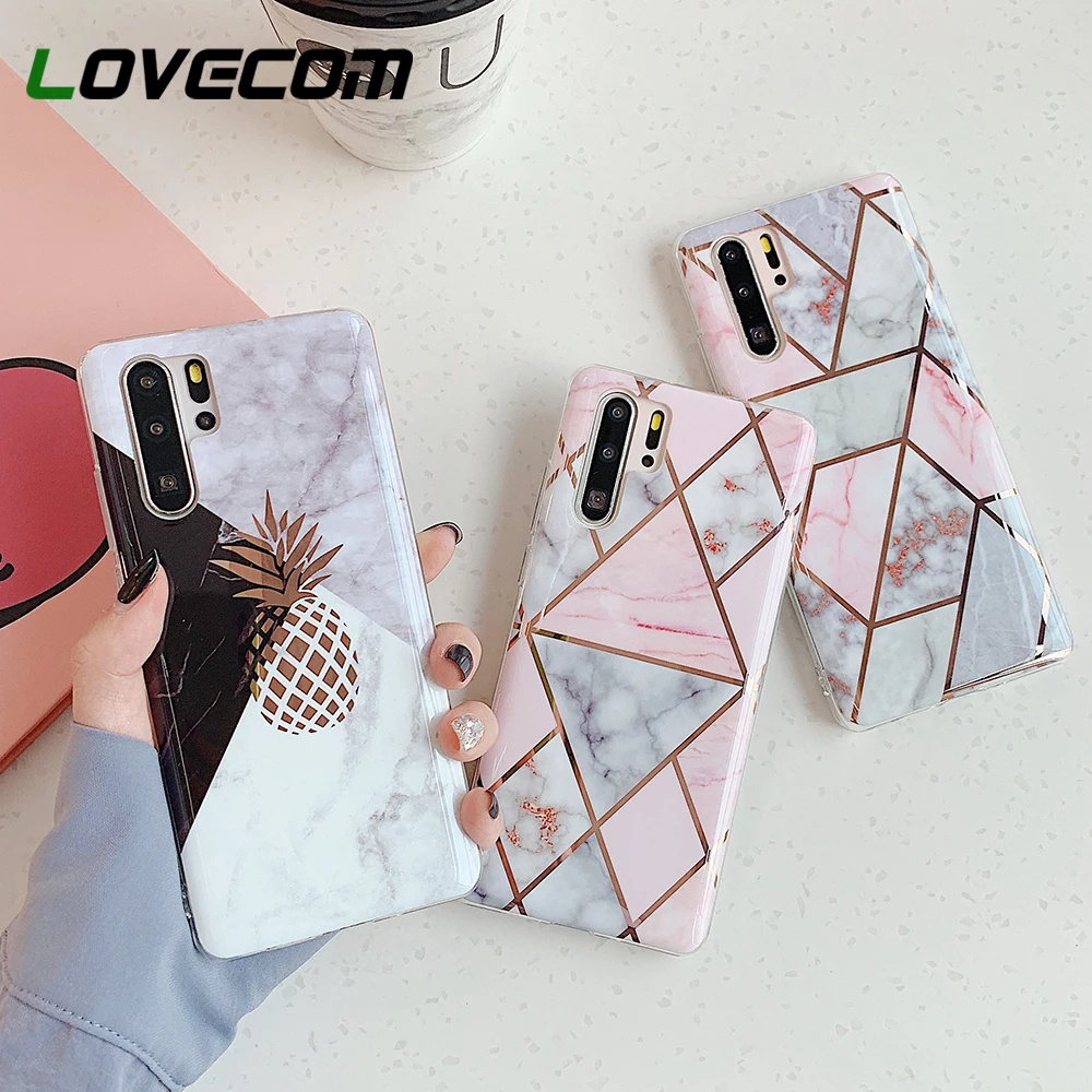Чехол для телефона с геометрическим рисунком ананаса и мрамора Huawei Mate 30 Pro P20 P30 Lite