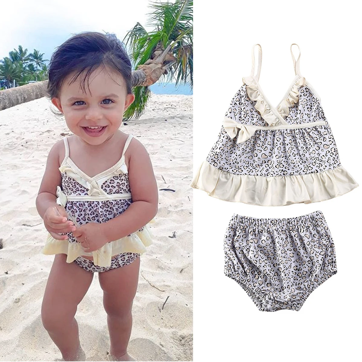 Boutique Baby Girls Leopard Swimwear 