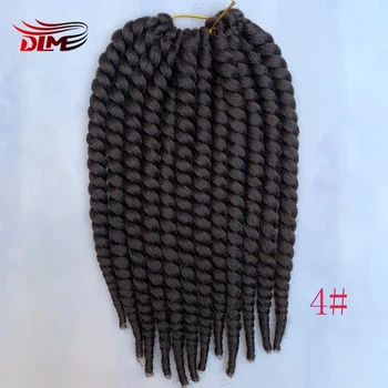 

DLME Brown Color 12” Havana Twist Crochet Hair Mambo Twist Senegalese Crochet Braids Braiding Hair 80g/12 roots/Pack (1#)