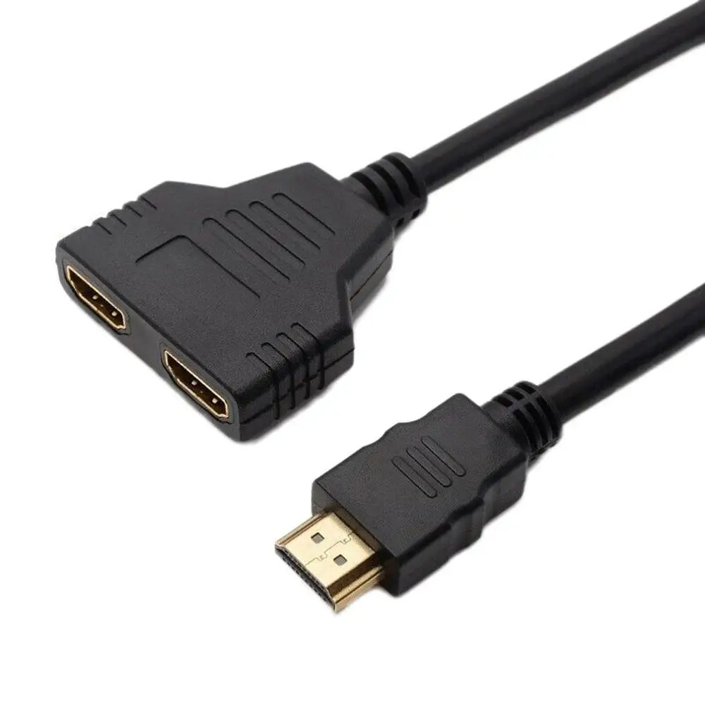 Изысканный прочный 1080P HDMI порт штекер на 2 гнезда 1 в Выход разделитель кабель