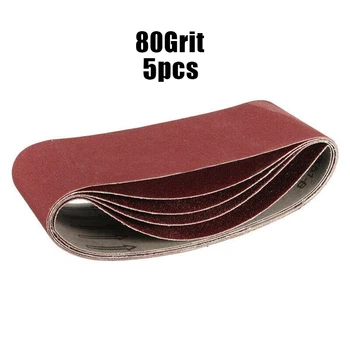 

5PCS/set Aluminium Oxide 75x457mm Abrasive Sanding Belts Set 60/80/120/240 Grit Sander Power Tool Kit