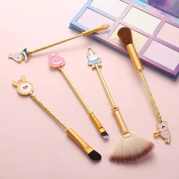 

5Pcs/set Alice In Wonderland Makeup Brushes Kit Blusher Concealer Eyebrow Brush Powder Foundation Blending Cosmetic Beauty Tools