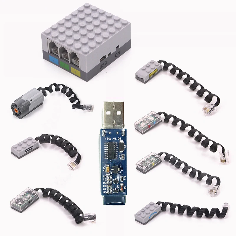 

FBR-5A Host Tilt Motion Sensor Medium Motor Bluetooth Transmitter with Crystal Connecctor Head fit for legoes WeDo Robotics Toys
